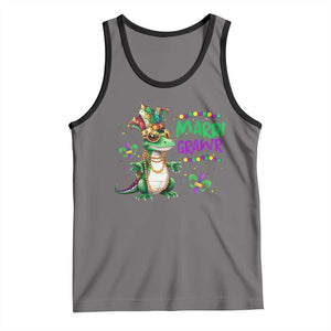 Mardi Grawr Gras Cute Bead Dinosaur Tank Top TS09 Deep Heather Black Print Your Wear