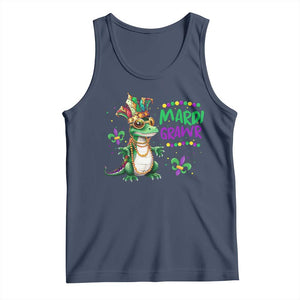 Mardi Grawr Gras Cute Bead Dinosaur Tank Top TS09 Navy Print Your Wear