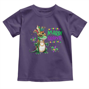 Mardi Grawr Gras Cute Bead Dinosaur Toddler T Shirt TS09 Purple Print Your Wear
