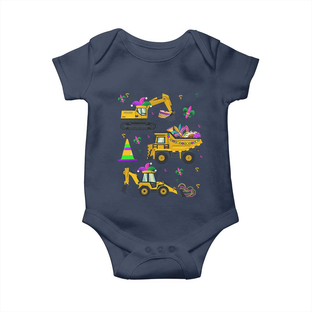 Mardi Gras Baby Onesie Jester Construction Vehicle Truck Fat Tuesday New Orleans TS09 Navy Print Your Wear