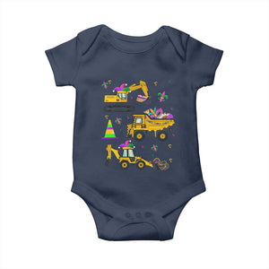 Mardi Gras Baby Onesie Jester Construction Vehicle Truck Fat Tuesday New Orleans TS09 Navy Print Your Wear
