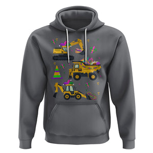 Mardi Gras Hoodie Jester Construction Vehicle Truck Fat Tuesday New Orleans TS09 Charcoal Printyourwear