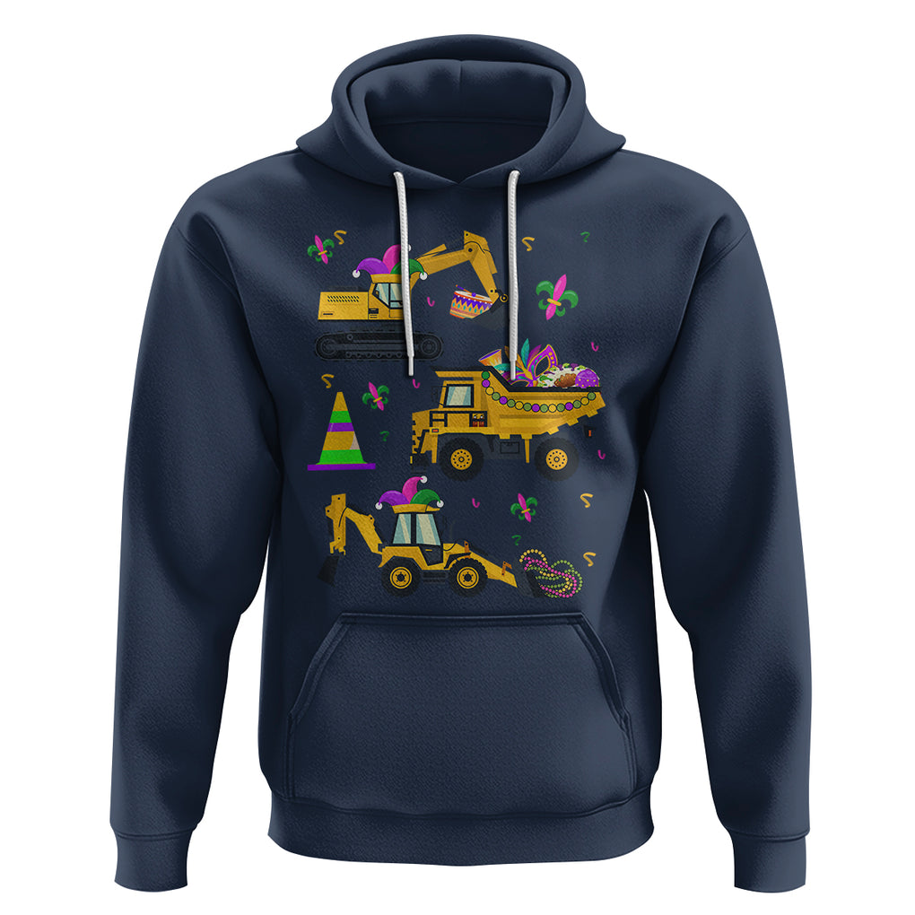 Mardi Gras Hoodie Jester Construction Vehicle Truck Fat Tuesday New Orleans TS09 Navy Printyourwear