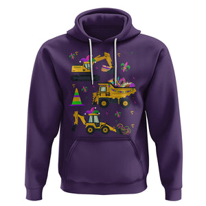 Mardi Gras Hoodie Jester Construction Vehicle Truck Fat Tuesday New Orleans TS09 Purple Printyourwear