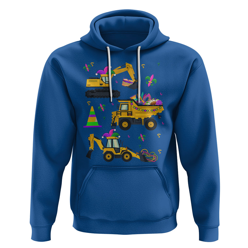 Mardi Gras Hoodie Jester Construction Vehicle Truck Fat Tuesday New Orleans TS09 Royal Blue Printyourwear