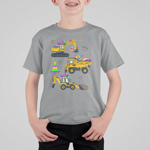 Mardi Gras T Shirt For Kid Jester Construction Vehicle Truck Fat Tuesday New Orleans TS09 Sport Gray Printyourwear