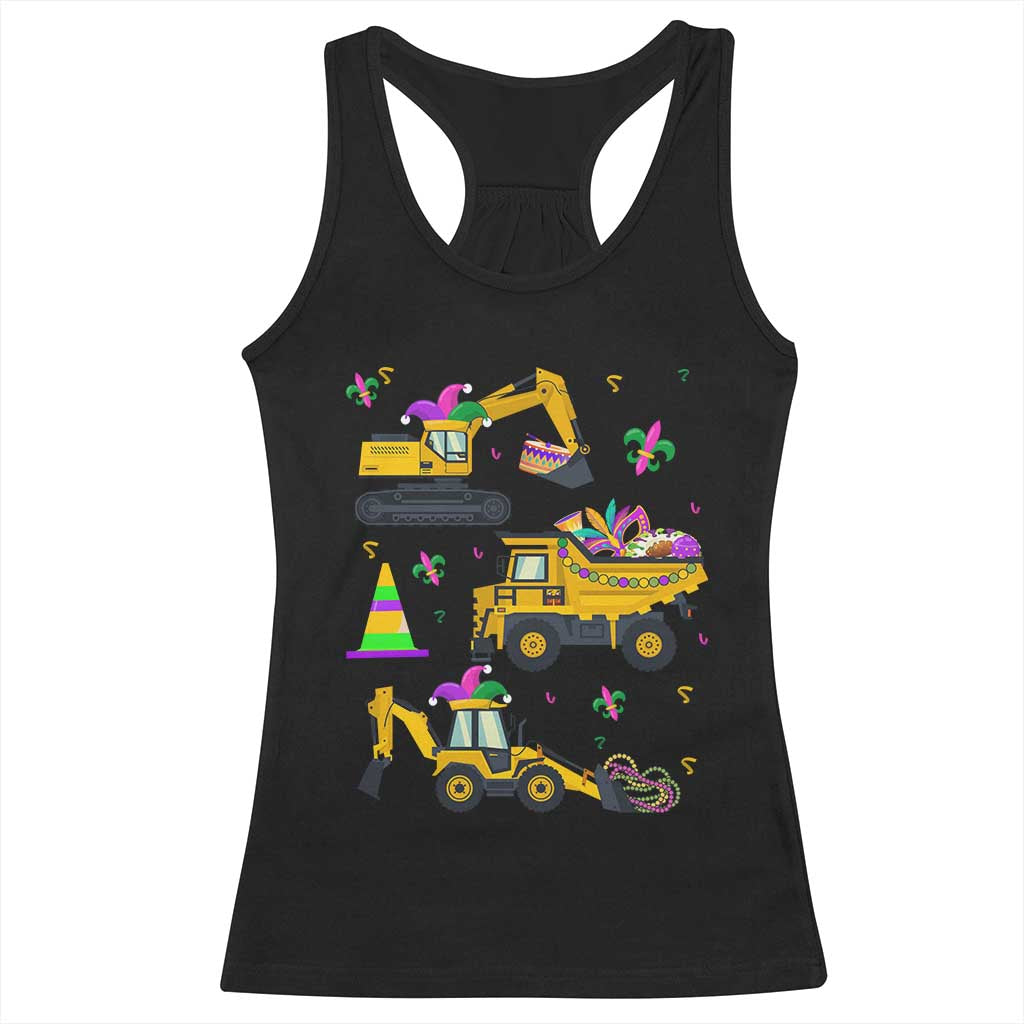 Mardi Gras Racerback Tank Top Jester Construction Vehicle Truck Fat Tuesday New Orleans TS09 Black Print Your Wear