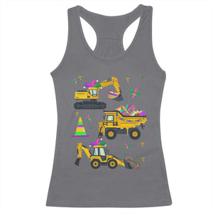 Mardi Gras Racerback Tank Top Jester Construction Vehicle Truck Fat Tuesday New Orleans TS09 Charcoal Print Your Wear