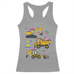Mardi Gras Racerback Tank Top Jester Construction Vehicle Truck Fat Tuesday New Orleans TS09 Sport Gray Print Your Wear