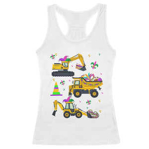 Mardi Gras Racerback Tank Top Jester Construction Vehicle Truck Fat Tuesday New Orleans TS09 White Print Your Wear