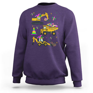 Mardi Gras Sweatshirt Jester Construction Vehicle Truck Fat Tuesday New Orleans TS09 Purple Printyourwear