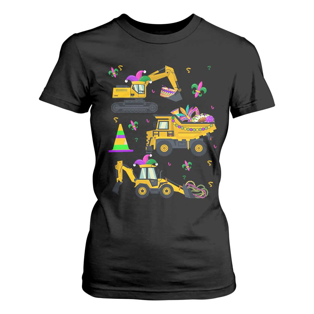 Mardi Gras T Shirt For Women Jester Construction Vehicle Truck Fat Tuesday New Orleans TS09 Black Print Your Wear