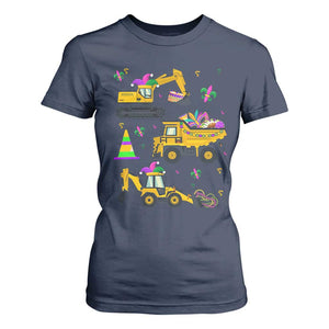 Mardi Gras T Shirt For Women Jester Construction Vehicle Truck Fat Tuesday New Orleans TS09 Navy Print Your Wear