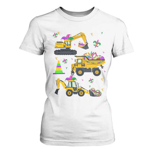 Mardi Gras T Shirt For Women Jester Construction Vehicle Truck Fat Tuesday New Orleans TS09 White Print Your Wear