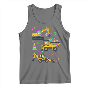 Mardi Gras Tank Top Jester Construction Vehicle Truck Fat Tuesday New Orleans TS09 Black Heather Print Your Wear