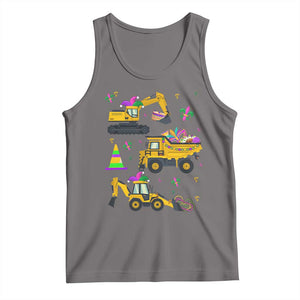 Mardi Gras Tank Top Jester Construction Vehicle Truck Fat Tuesday New Orleans TS09 Deep Heather Print Your Wear