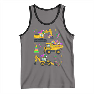 Mardi Gras Tank Top Jester Construction Vehicle Truck Fat Tuesday New Orleans TS09 Deep Heather Black Print Your Wear