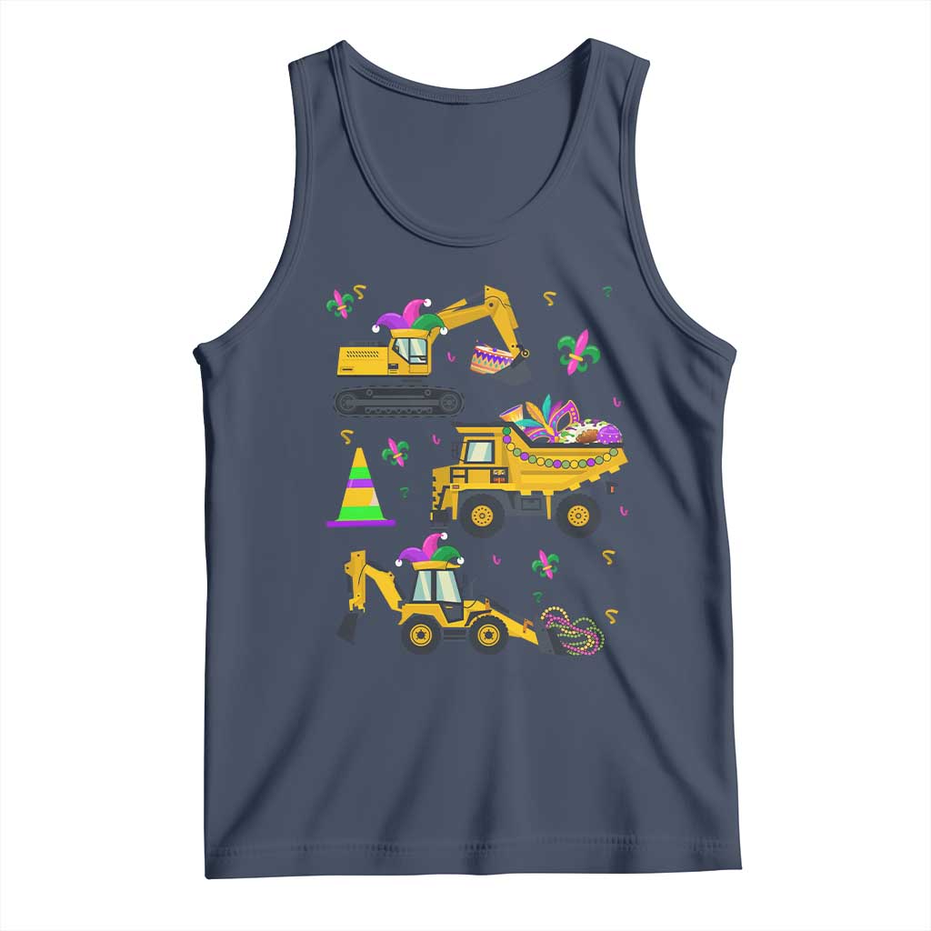 Mardi Gras Tank Top Jester Construction Vehicle Truck Fat Tuesday New Orleans TS09 Navy Print Your Wear