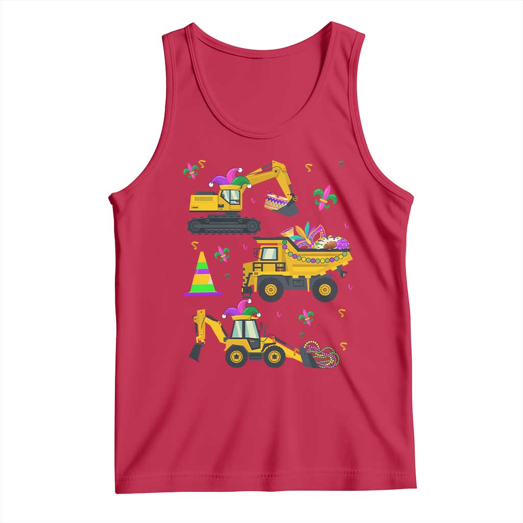 Mardi Gras Tank Top Jester Construction Vehicle Truck Fat Tuesday New Orleans TS09 Red Print Your Wear