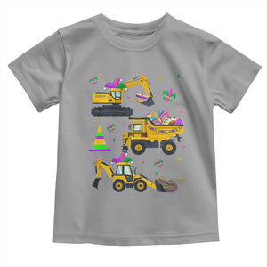 Mardi Gras Toddler T Shirt Jester Construction Vehicle Truck Fat Tuesday New Orleans TS09 Sport Gray Print Your Wear