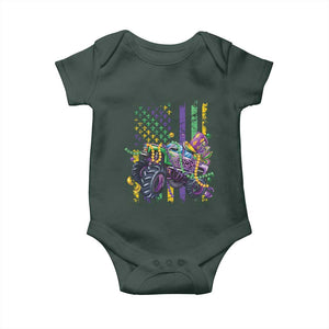 Mardi Gras Monster Truck Beads Flag Baby Onesie TS09 Print Your Wear