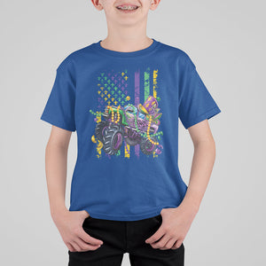 Mardi Gras Monster Truck Beads Flag T Shirt For Kid TS09 Royal Blue Printyourwear