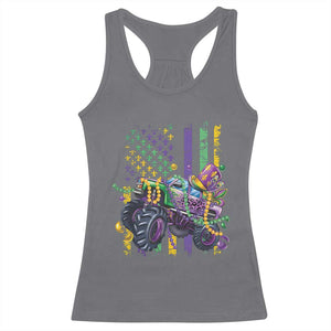 Mardi Gras Monster Truck Beads Flag Racerback Tank Top TS09 Charcoal Print Your Wear