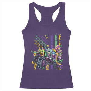 Mardi Gras Monster Truck Beads Flag Racerback Tank Top TS09 Purple Print Your Wear