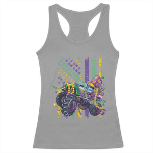 Mardi Gras Monster Truck Beads Flag Racerback Tank Top TS09 Sport Gray Print Your Wear