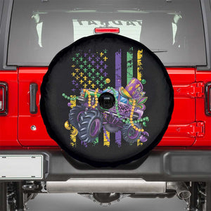 Mardi Gras Monster Truck Beads Flag Spare Tire Cover TS09 Black Print Your Wear