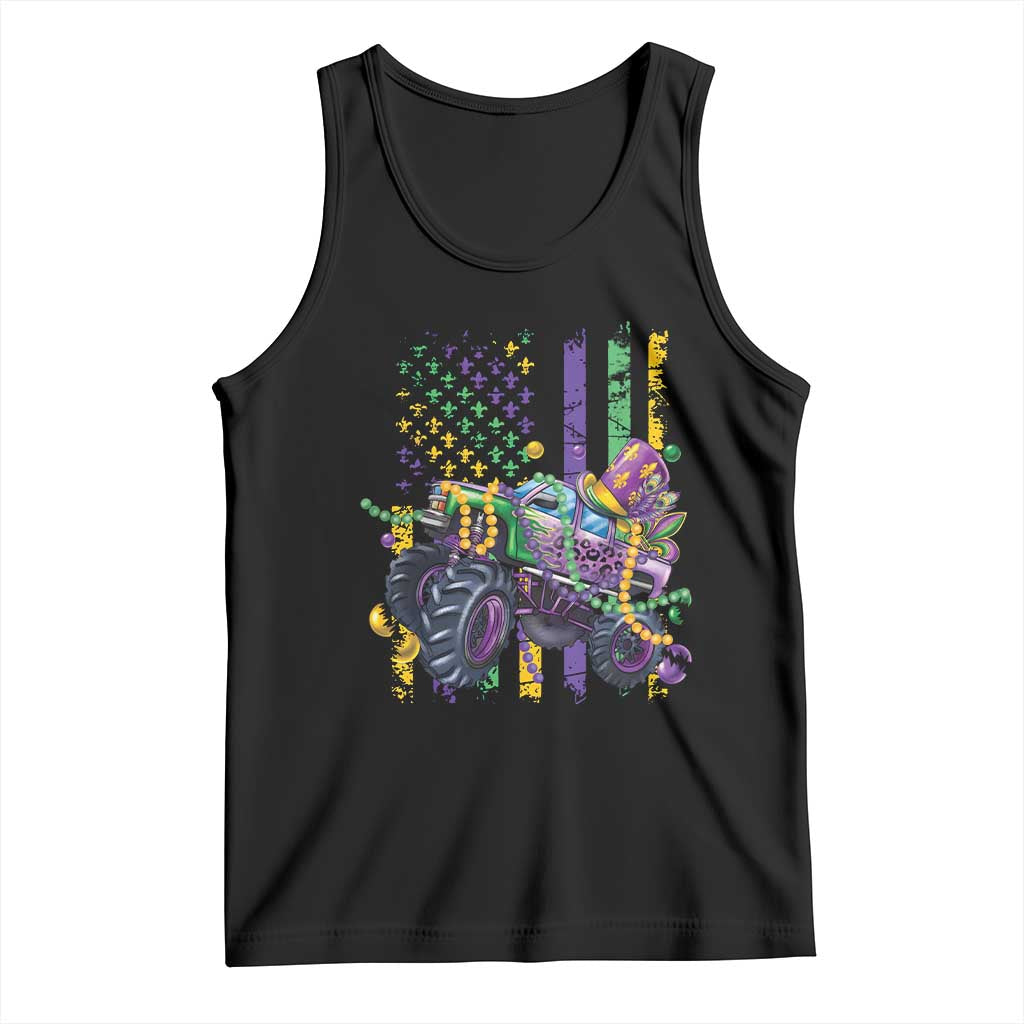 Mardi Gras Monster Truck Beads Flag Tank Top TS09 Black Print Your Wear