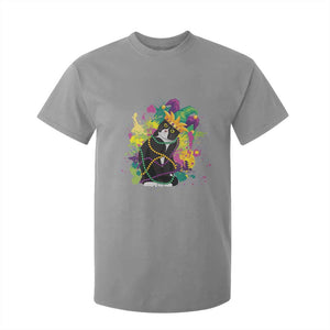 Mardi Gras Funny Tuxedo Cat Meme Beads T Shirt For Kid TS09 Sport Gray Print Your Wear