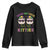 Mardi Gras Youth Sweatshirt Show Me Your Kitties Cute Cat Masked Jester Hat Bead TS09 Black Print Your Wear