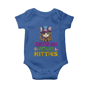 Mardi Gras Baby Onesie Show Me Your Kitties Cool Cat Jester Hat Bead TS09 Royal Blue Print Your Wear