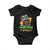 Mardi Gras Y'all Dachshund Dog With Beads Colorful Baby Onesie TS09 Black Print Your Wear