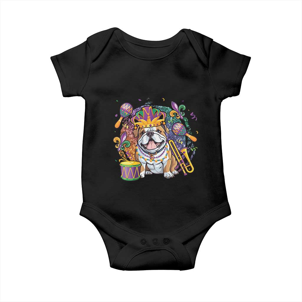 Mardi Gras Baby Onesie Fench Bulldog Cute Fat Tuesday Frenchie Pet Dog TS09 Black Print Your Wear
