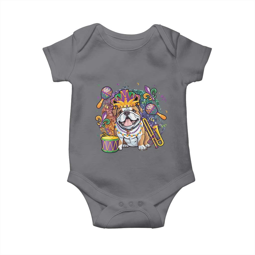 Mardi Gras Baby Onesie Fench Bulldog Cute Fat Tuesday Frenchie Pet Dog TS09 Charcoal Print Your Wear