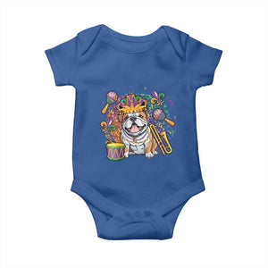 Mardi Gras Baby Onesie Fench Bulldog Cute Fat Tuesday Frenchie Pet Dog TS09 Royal Blue Print Your Wear