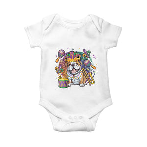 Mardi Gras Baby Onesie Fench Bulldog Cute Fat Tuesday Frenchie Pet Dog TS09 White Print Your Wear