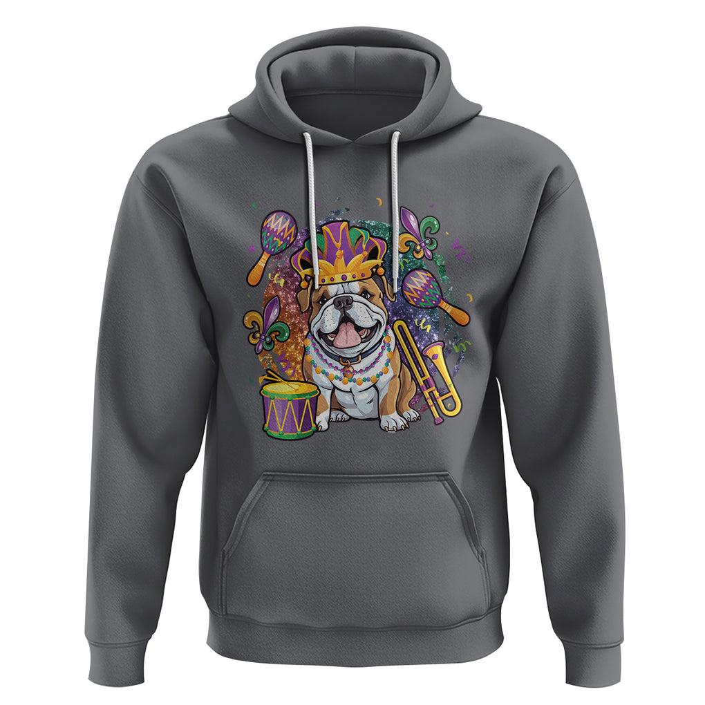 Mardi Gras Hoodie Fench Bulldog Cute Fat Tuesday Frenchie Pet Dog TS09 Charcoal Printyourwear