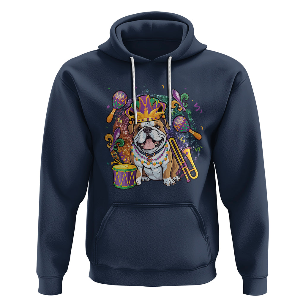 Mardi Gras Hoodie Fench Bulldog Cute Fat Tuesday Frenchie Pet Dog TS09 Navy Printyourwear