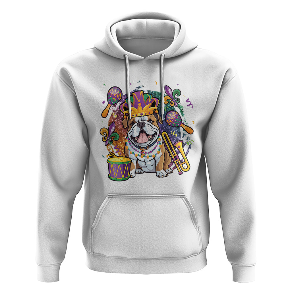 Mardi Gras Hoodie Fench Bulldog Cute Fat Tuesday Frenchie Pet Dog TS09 White Printyourwear
