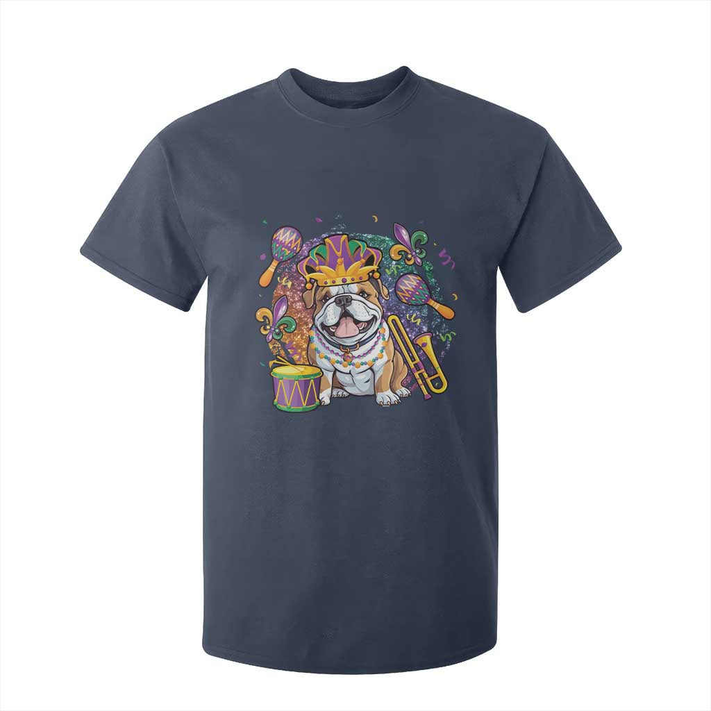 Mardi Gras T Shirt For Kid Fench Bulldog Cute Fat Tuesday Frenchie Pet Dog TS09 Navy Print Your Wear