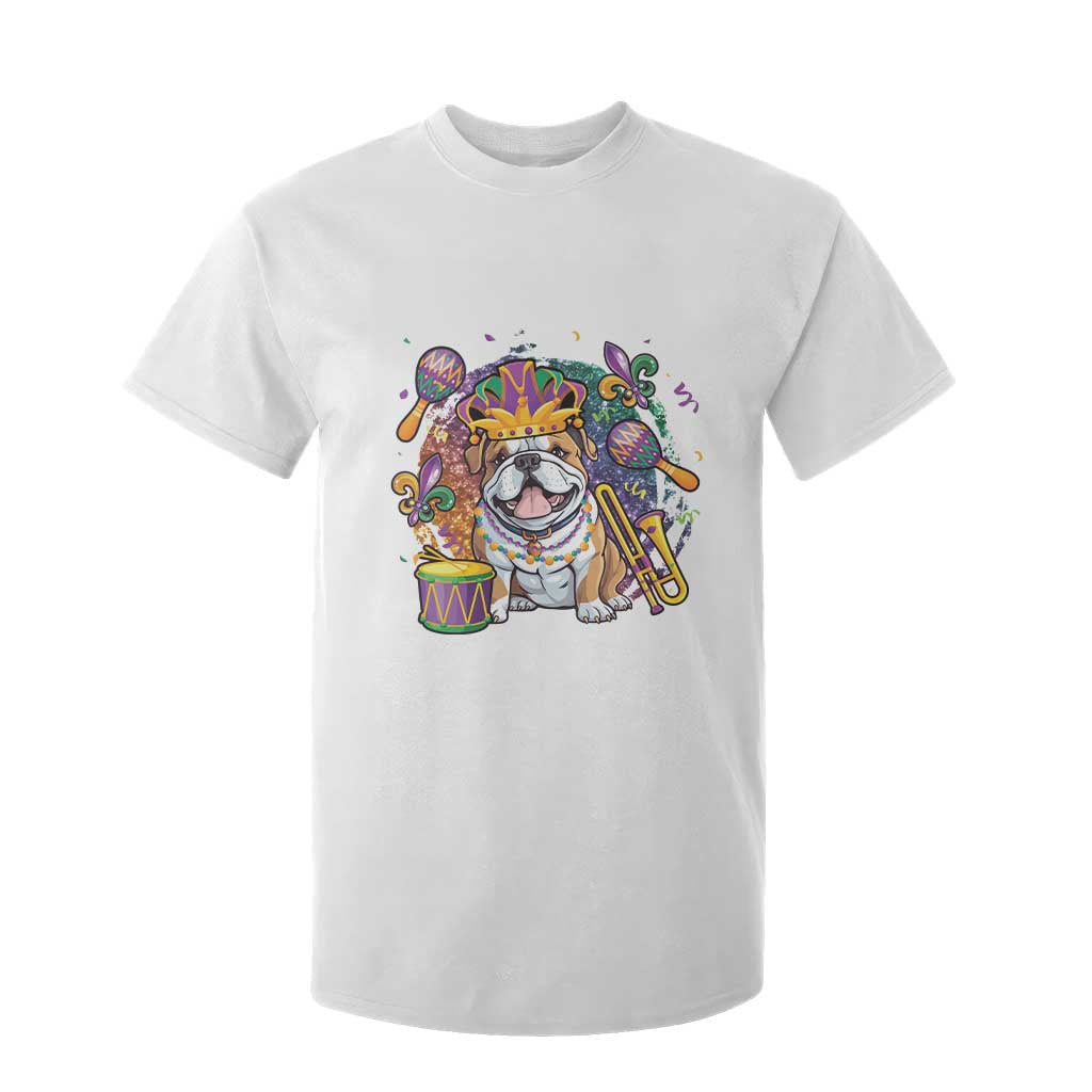 Mardi Gras T Shirt For Kid Fench Bulldog Cute Fat Tuesday Frenchie Pet Dog TS09 White Print Your Wear