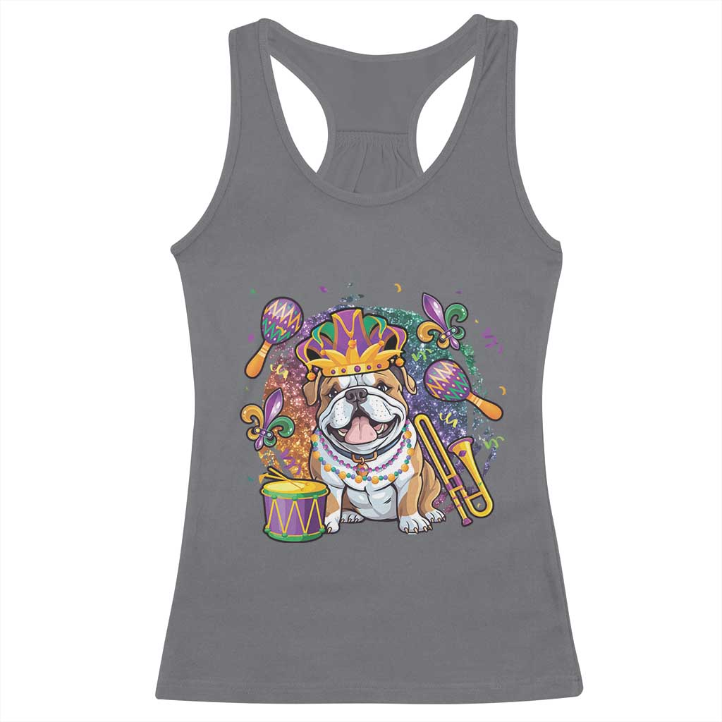 Mardi Gras Racerback Tank Top Fench Bulldog Cute Fat Tuesday Frenchie Pet Dog TS09 Charcoal Print Your Wear
