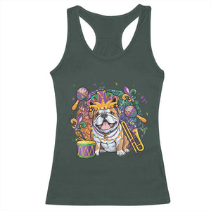 Mardi Gras Racerback Tank Top Fench Bulldog Cute Fat Tuesday Frenchie Pet Dog TS09 Dark Forest Green Print Your Wear