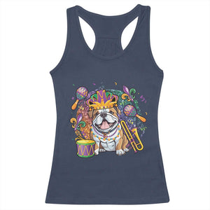 Mardi Gras Racerback Tank Top Fench Bulldog Cute Fat Tuesday Frenchie Pet Dog TS09 Navy Print Your Wear