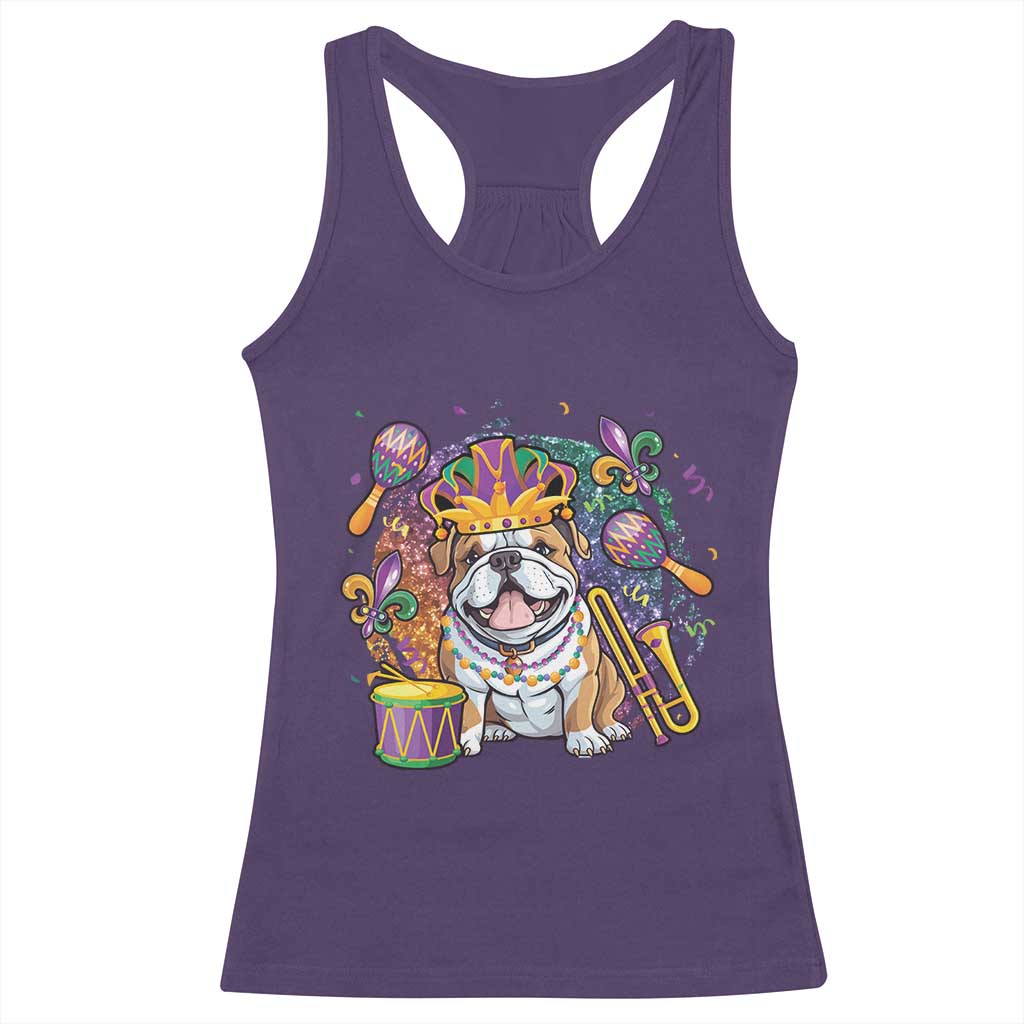 Mardi Gras Racerback Tank Top Fench Bulldog Cute Fat Tuesday Frenchie Pet Dog TS09 Purple Print Your Wear