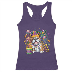 Mardi Gras Racerback Tank Top Fench Bulldog Cute Fat Tuesday Frenchie Pet Dog TS09 Purple Print Your Wear