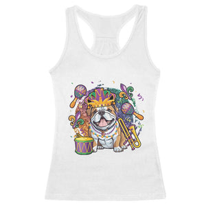 Mardi Gras Racerback Tank Top Fench Bulldog Cute Fat Tuesday Frenchie Pet Dog TS09 White Print Your Wear